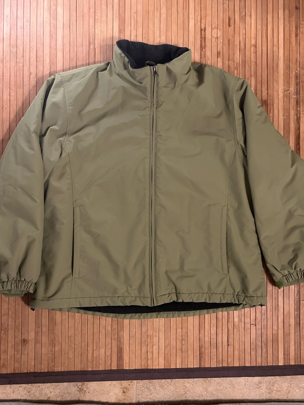 Land’s End Men’s Sz XL Polartech Green Fleece Lined Jack/Coat Great for the Cold
